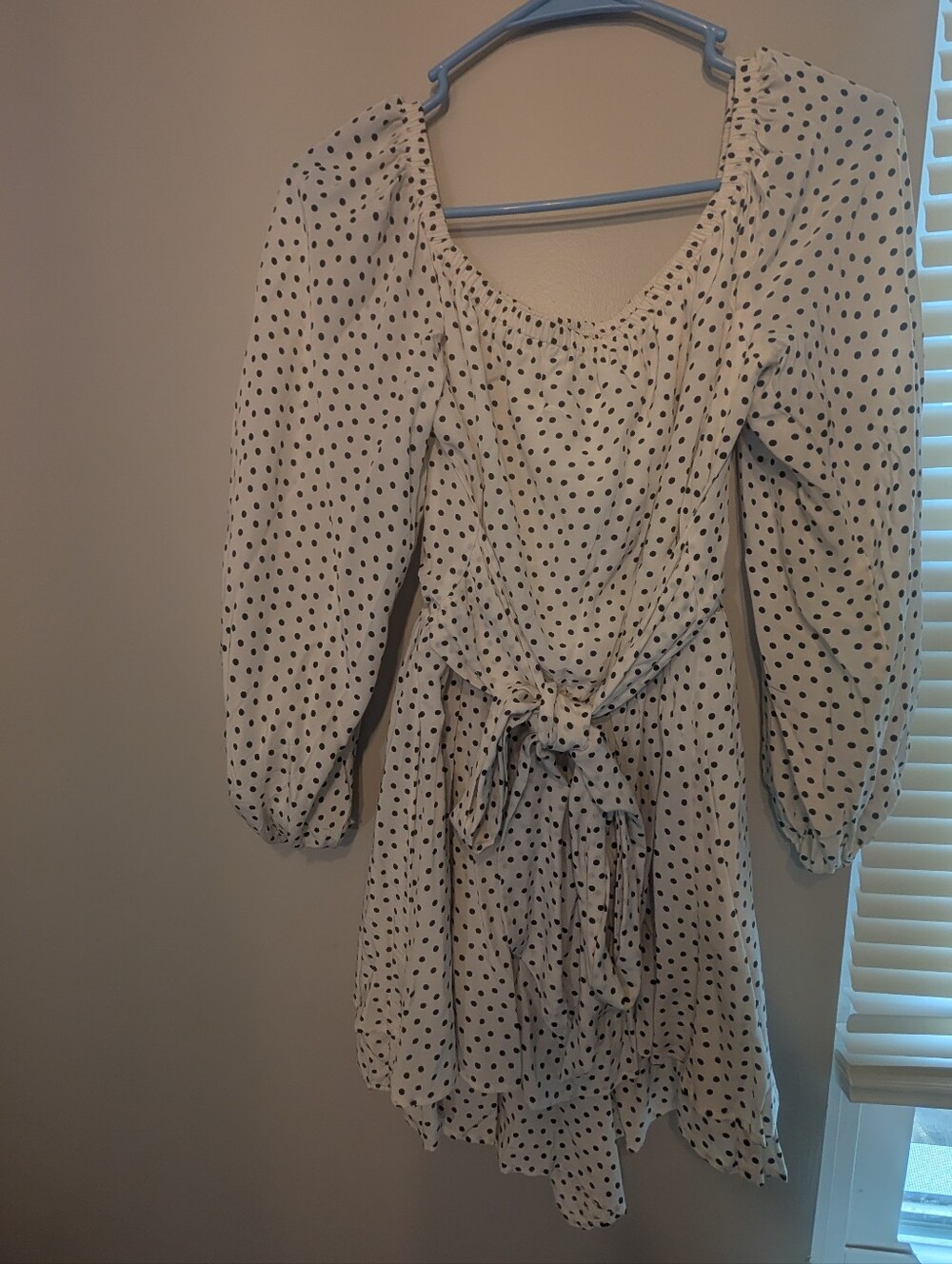 Express Polka Dot Puff-Sleeve Romper in White